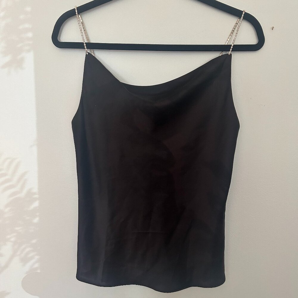 DO+BE black camisole with rhinestones straps